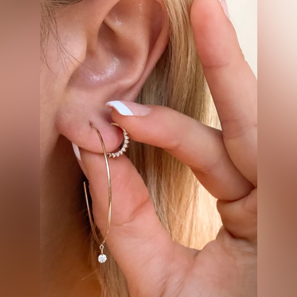 Kate Diamond Hoops - Picture 4 of 4